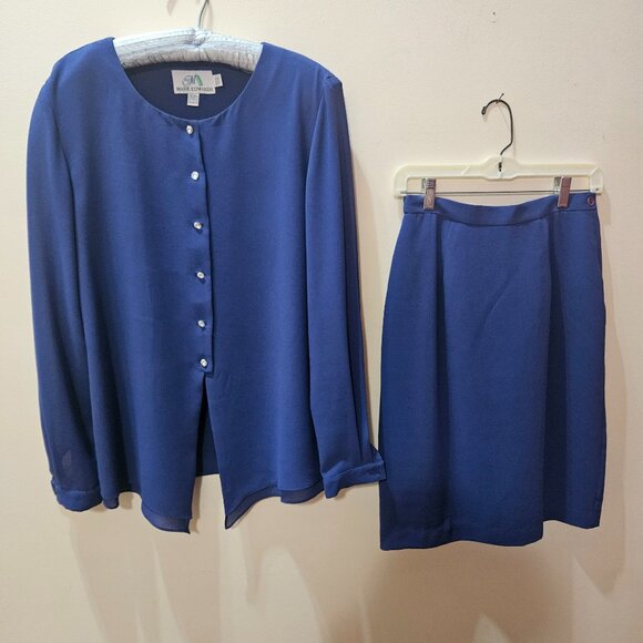 Retro Blue Womens Suit - Picture 1 of 10